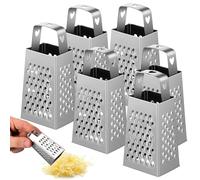 YARNOW 6 Pezzi e Base Antiscivolo Mini per Formaggio in Inossidabile a Facce Funzione di Sminuzzatura Colore Argento per e Commerciale