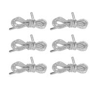 YARNOW 6 Pezzi Lacci Brillanti per Scarpe, Cordoncino Luminoso in Cotone e Pietre Decorative, Bianco, 120cm, per Sneakers e Felpe Cappuccio, Uso Quotidiano e Occasioni Festive