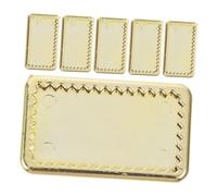 YARNOW 6 Pezzi mini piatto d'oro casa cucina Miniature arredamento Mini vassoi da tavola Mini piatti per giocattoli decorazione di piccoli piatti piatto piccolo plastica Golden