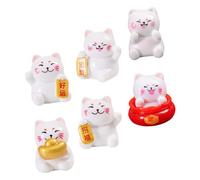 YARNOW 6 Pezzi Miniature Maneki Neko Fortune Cat Figurines Mini Luck Cat Decor For Home Office Car Dashboard Japanese Feng Shui Statues Compact And Charming