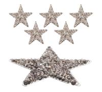 YARNOW 6 Pezzi Toppe Termoadesive a Stella Strass, Adesive, in Silicone, per Tessuti e Prodotti in Pelle, Decorazione Fai da Te e Outfit Le Feste