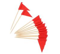 YARNOW 60 Pezzi Bandierine Rosse Triangolari in Carta per Decorazioni Dolci e Buffet, Stuzzicadenti Robusti per Etichettatura Creativa di Torte e Antipasti