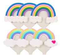 YARNOW 6pezzi Ganci da Parete Adesivi Forma di Nuvola e Arcobaleno Ganci Decorativi Resistenti per Porta e Parete Salvaspazio per Casa Camera e Bagno