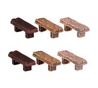 YARNOW 6pezzi Mini Sgabelli Resina Simulati Legno Per Paesaggi Decorazioni Fai Te Per Casa e Ufficio Decorazione Adorabile Per Interni e Foto