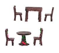 YARNOW 6pezzi Miniature Fairy Garden Furniture Set Micro Resin Table and Chairs for Outdoor Decor for Home and Kids Room Decoration