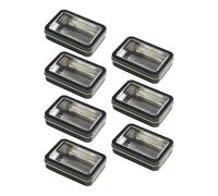 YARNOW 7 Pezzi Scatola per Dadi e Carte da Gioco in Latta Nera con Coperchio Trasparente, Design Compatto e Scomparti Dedicati per Serate di Gioco e Feste