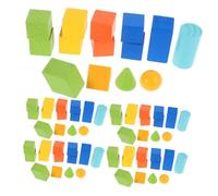YARNOW 70 Pezzi Geometrico Solido Geometrico in Legno Giocattolo Educativo Per L'apprendimento Precoce Blocchi Di Modelli Per La Classe Forme Spaziali Blocchi Geometrici Plastica
