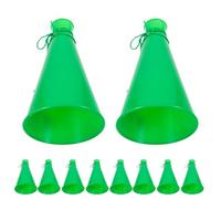 YARNOW 8 Corni da Gioco in Plastica Verde per Tifo Calcio Corno da Stadio Portatile Rumoroso per Eventi Sportivi Feste e Cheerleader Accessorio Acustico per Partite all’Aperto
