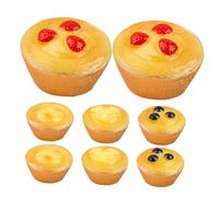 YARNOW 8 Pezzi crostata di frutta piccolo cibo in miniatura per casa delle bambole realistico OH dessert crostata all'uovo in miniatura mini dessert resina