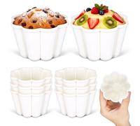 YARNOW 8 Pezzi Stampo per Budino in Pp Beige a Forma di Fiore, Facile da Usare, per Dolci e Feste, Stampi per Mini Pudding e Cupcake Innovativi