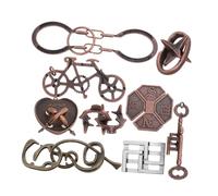 YARNOW 9 Pezzi Giocattoli con lucchetto Luban labirinto Game puzzle Blocco puzzle teaser puzzle rompicapo per adulti giocattoli puzzle Sbloccare i giochi puzzle truzzle Lega di zinco