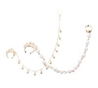 YARNOW Anelli al Naso Pendenti con Catena e Nappa a Goccia Stile Punk Art Déco, Clip Orecchio a Naso Leggeri e Resistenti, Gioielli Finti per Piercing Donna per Feste, Balli e Picnic