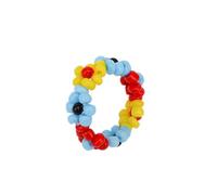 YARNOW Anelli Giocattolo Fatti a Mano in Plastica Perline e Piccoli Fiori, Set da 2 Pezzi Creativi e Adorabili, come Regali o Premi per Ragazze e Amici Colore Casuale