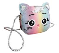 YARNOW Borsa a Tracolla per Bambine in Pu e Tessuto Forma di Gatto Mini, Adorabile e Facile da Portare come Accessorio alla Moda per Ragazze e Ragazzi