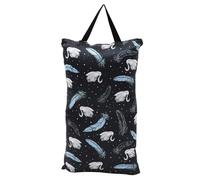YARNOW Borsa per pannolini impermeabile piccolo Bagnato mammina borsa fasciatoio riutilizzabile custodia per pannolini borse per pannolini per appendere sacchi bagnati pul Nero