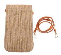 YARNOW Borsetta Tracolla Donna in Paglia e Pu, Porta Cellulare Resistente, Design Pastorale, Non Si Deforma Né Si Strappa, per Feste e Appuntamenti