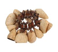 YARNOW Bracciale Shaker Conchiglie Naturali Africano, Tamburo Musicale a Mano Regolabile, Sonagli per Danza, Yoga e Spettacoli Culturali, Strumento a Percussione Leggero e Portatile