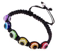 YARNOW Braccialetti Anti-malocchio Regolabili Perline di Resina Intrecciate, Set da 2 Braccialetti Arcobaleno da Uomo e Donna, Protezione Contro Energia Negativa e Ansia