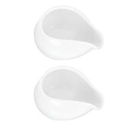 YARNOW Brocche per Latte e Salsa in Ceramica Bianca, 2 Pezzi, Contenitori per Latte Art e Crema di Caffè, Uso Domestico e Professionale