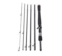 YARNOW Canna da Pesca in Carbonio 6 Sezioni 2.4m Canna da Pesca Leggera e Resistente per Acque Interne e Mare Impugnatura Dritta e Corpo Liscio