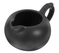 YARNOW Caraffa in Ceramica Nera per Panna da Caffè Beccuccio Unico, Resistente e Adatta per Hotel e Caffetterie, Contenitore per Latte e Sciroppo Elegante