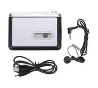 YARNOW Cassette to MP3 Converter, lettore musicassette, plastica argento, alimentazione con 2 x AA, conversione ad alta fedeltà, per uso personale e trasferimento su chiavetta USB