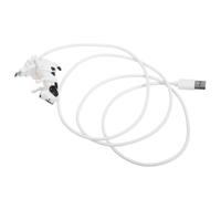 YARNOW Cavo USB Tipo Forma di Cane Bianco Struttura Intrecciata in Metallo e Plastica, Resistente alle Pieghe, per Trasferimento Dati e Ricarica Rapida su Telefono e Tablet, per
