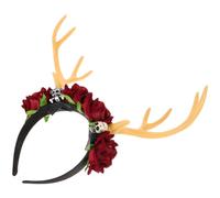 YARNOW Cerchietto Fascia Esagerata Comoda e Facile da Indossare per Chioma Corna di Cervo Rosso in Plastica per Feste di Natale e Altri Festival