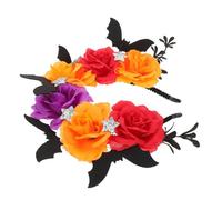 YARNOW Cerchietto Halloween con Fiori Fascia Capelli Spooky-cute Elastica e Leggera Accessorio Decorazione per Feste Costume Cosplay Day Of The Dead