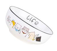 YARNOW Ciotola in Materiale Ceramico Motivo Gatto, Volume Capiente e Base Antiscivolo, per Colazione e Piatti Quotidiani, Design Cartoon Pratico e Originale