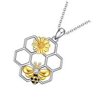 YARNOW Collana con Ciondolo Ape in Lega Argento, Elegante e Semplice, Resistente al Colore, Comoda da Indossare, per Uso Quotidiano come Regalo per Donna