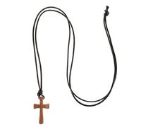 YARNOW Collana Croce in Legno per Uomo e Donna, Ciondolo Semplice e Resistente, Ornamento Religioso per Coppie e Specchietto Retrovisore, Accessorio Versatile per Preghiera e Uso