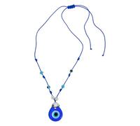 YARNOW Collana da Uomo Ciondolo Malocchio in Vetro Blu Regolabile, Decorazione del Collo Maschile per Look Quotidiano e Regali Speciali