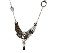 YARNOW Collana Donna Ciondolo Steam Gear in Stile Steampunk Vintage, Gioielli Eleganti Pendente a Forma di Ingranaggio e Pinne, Accessori per Collo Resistenti All'usura per Occasioni