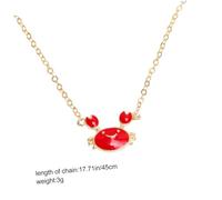 YARNOW Collana Donna in Argento Sterling con Pendente Granchio Smaltato Rosso Stile Semplice e Romantico Resistente all'Ossidazione Elegante per Uso Quotidiano e Occasioni Speciali