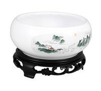 YARNOW Contenitore Idroponico Tondo con Base per Piante Acquatiche e Narcisi, Fioriera da Giardino Profonda per Piante Acquatiche e Bonsai, Contenitore di Fiori per Casa, Fioriera