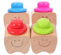YARNOW Contenitore Porta Dentini da Latte in Legno 4 Unit per Bambini Organizer con Scomparti Separati per Ricordi Speciali Colore Casuale