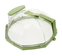 YARNOW Coperchio per Alimenti nel Microonde in Plastica Verde Manico Confortevole, Copertura Estensibile per Riscaldamento Uniforme in Cucina