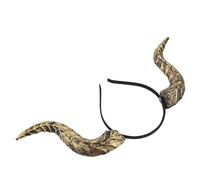 YARNOW Corna in Pu e Plastica Corna Curve Design Gotico Realistico Cerchietto Halloween da Diavolo Rimovibili Oro per Feste di Halloween e Balli in Maschera