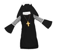 YARNOW Costume Suora Donna Abito Cosplay per Halloween Feste e Spettacoli Abbigliamento Religioso per Party e Travestimenti Donna