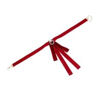 YARNOW Cravatta Uniforme da Scapolo in Velluto Fiocco a Nastro e Perle Finte Rosso, Spilla Elegante per Feste Formali e Uso Quotidiano, Accessorio Moda Raffinato da Donna