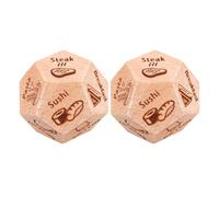 YARNOW Dadi per Decisione della Cena in Legno Set da 2 Pezzi, Dadi Piccoli e Leggeri per Giochi da Tavolo, Accessori per Feste e Appuntamenti, Gioco Creativo per Scegliere Pasto