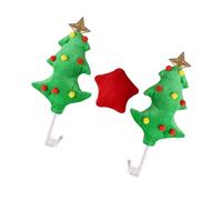 YARNOW Decorazioni Natalizie per Auto 3 Pezzi in Peluche Verde Albero e Stella, Resistenti e Facili da Installare le Festività Natalizie su Strada