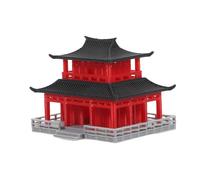 YARNOW di edificio antico Statua miniatura Padiglione cinese villaggio in miniatura acquario cinese grandi decorazioni per acquari Mini statua Plastica di acido polilattico rosso