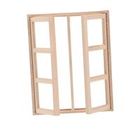 YARNOW Di Porta e Finestra Della Casa Delle Bambole Finestre Arredamento Minuscolo Assemblato Rettangolare Desiderio Baia Scala Case Cabina Miniature Khaki Di Legno