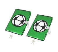 YARNOW Diario Calcio con Lucchetto e Chiave Set da 2 Quaderni con Paillettes Reversibili Blocco Note Segreto per e Adolescenti Regalo per Ragazzi e Ragazze Appassionati di Football