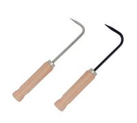 YARNOW Diserbatrice Manuale 2 Pezzi Gancio Singolo in Acciaio Inossidabile e Manico in Legno Attrezzo da Giardino per Rimuovere Radici e Diserbo Utensile Resistente per Giardinaggio e