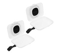 YARNOW Dispenser di Salviette Portatile per Ragazzo Ragazza 2 Pezzi, Custodia per Salviette da Viaggio Nera, Scatola Ricaricabile Compatta per Fasciatoi, Passeggini e Bagni, Organizer