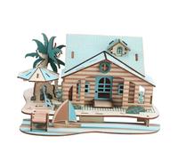 YARNOW Educativo in Legno Puzzle Della Casa Sulla Spiaggia Bali per Sviluppo Intellettivo Coordinazione Mano Occhio