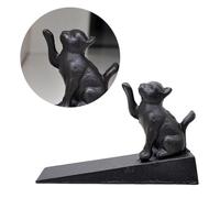 YARNOW Fermaporta e Decorativo in Ferro a Forma di Gatto Nero Protezione Sicura Resistente per Dita per Ufficio e Casa